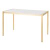 Fuji - Modern / Glam Dining Table - Gold / White Marble Top - Image 3