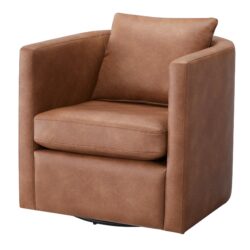 Sutton - Swivel Barrel Chair - Brown