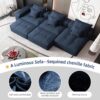 Modern Oversized Modular Sectional Sofa, Sparkling Chenille Fabric Soft Cushion Sofa With 6 Pillows, 6 Pieces Diy Combination Tufted Sofa, No Assembly Required - Blue - Image 16