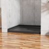 Anti Slip Center Drain Single Threshold Shower Base Slate - Black - Image 5