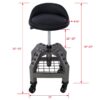 Pneumatic 360 Degree Swivel Stool, Mechanics Rolling Creeper Seat, Heavy Duty Rolling Mechanics Stool, Shop Stool With Casters - Gray - Image 14