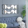 Eclectic Styling Metal Beaded Wall Mirror With Contemporary Design For Bedroom, Liveroom - Golden Black - Image 6