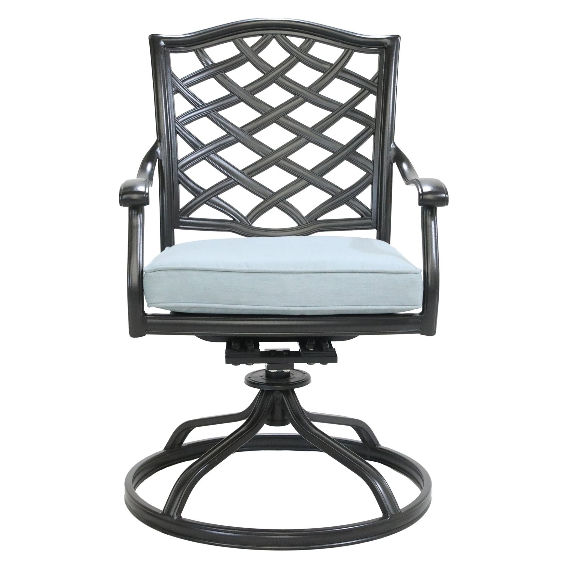 Dining Swivel Chair (Set of 2) - Light Blue - Image 4