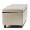 Avalon - Storage Ottoman Bench - Satin Cream - Image 3