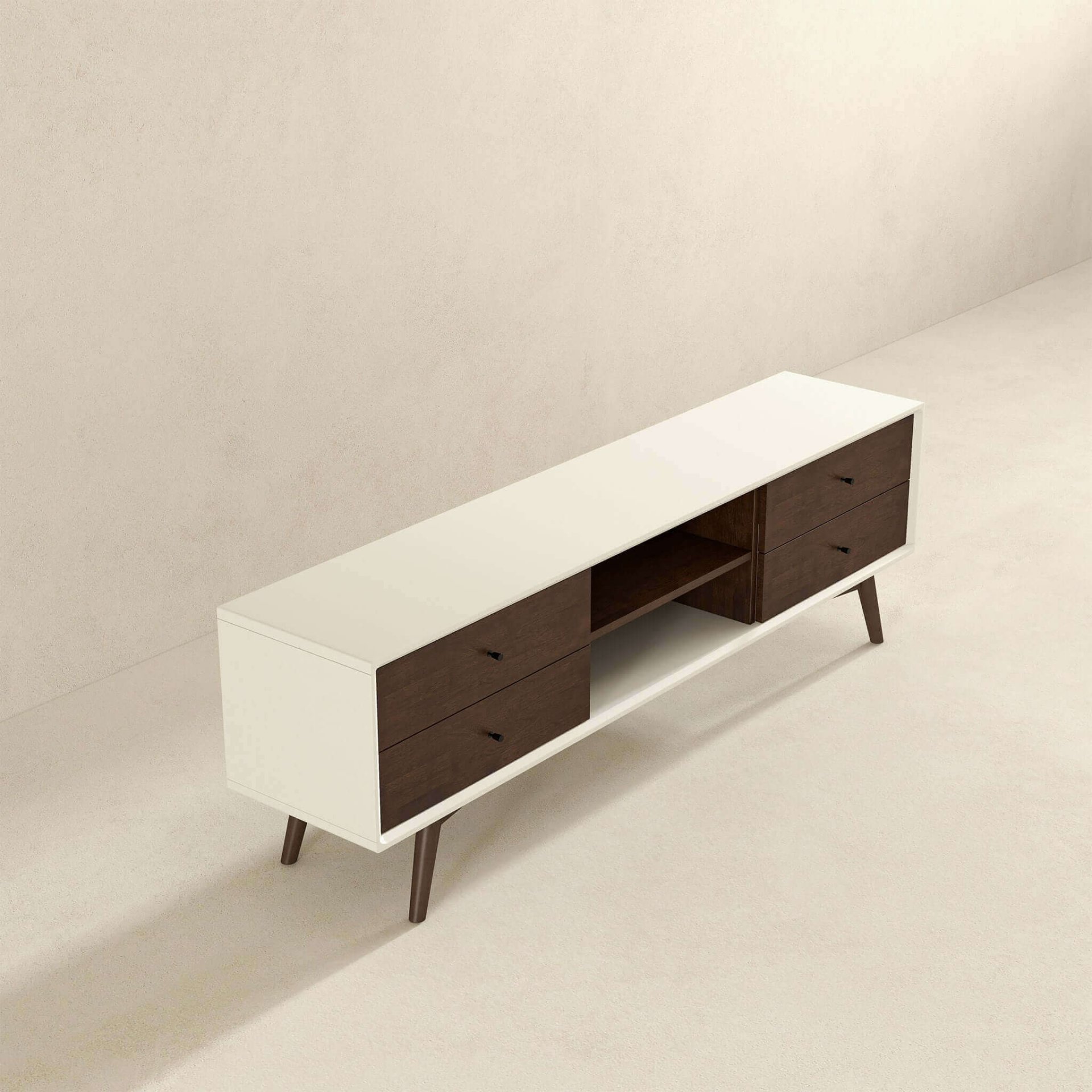 Caroline - White TV Stand Up To 72" - Brown / White - Image 8