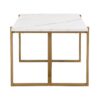Modern Dining Table Set For 6 Faux Marble Kitchen Table Set With 6 Upholstered Dining Chairs, 7 Piece - White / Golden - Image 14