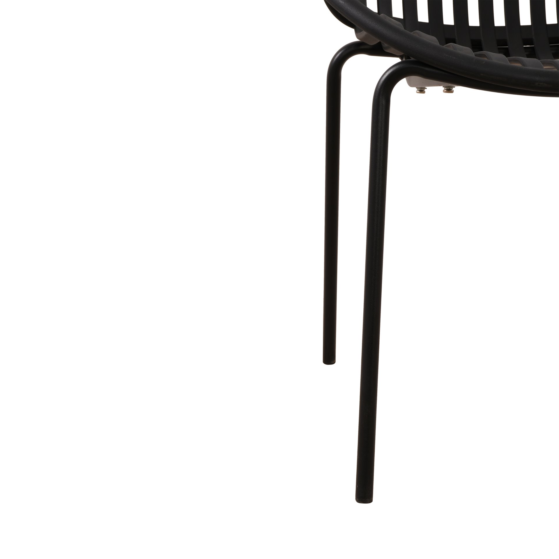 Modern Simple Art Style Patio Dining Chairs With Breathable Design, Metal Legs And Plastic Backrest (Set of 2) - Black - Image 16