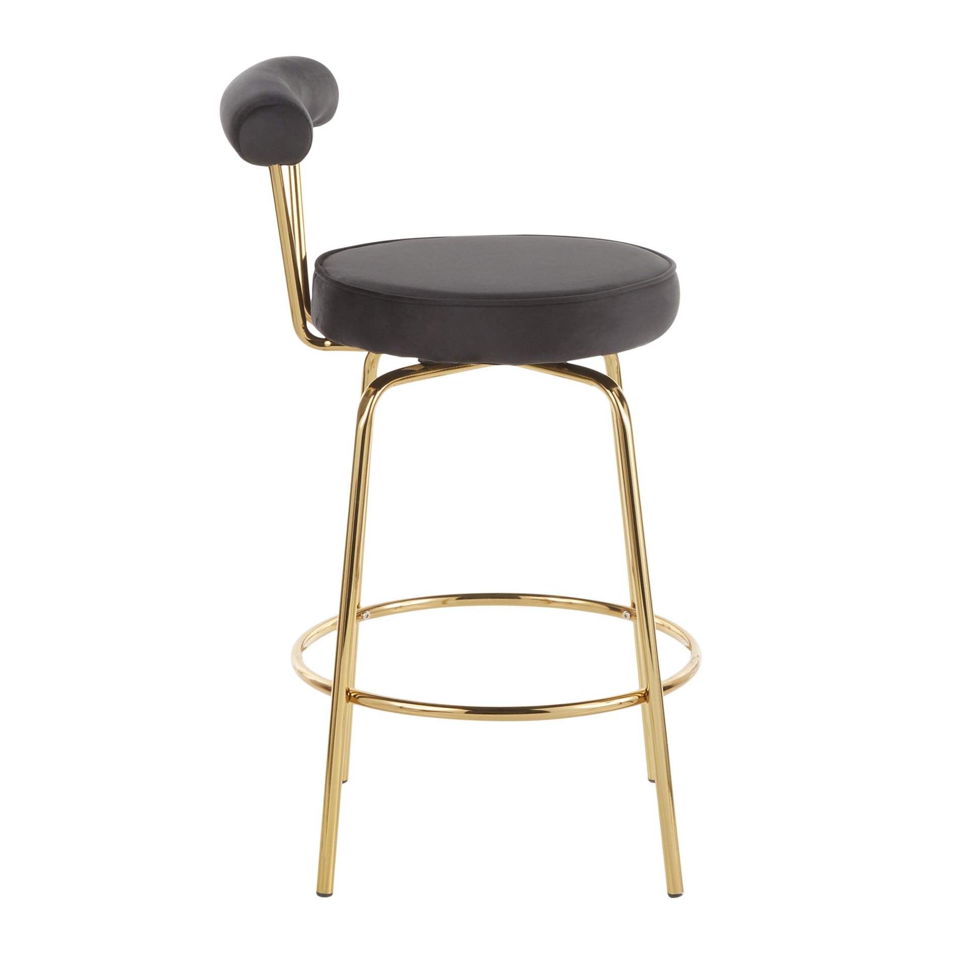 Rhonda - Glam Counter Stool (Set of 2) - Gold / Black - Image 3