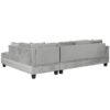 Modern Sectional Sofa With Storage Ottoman, L - Shape Couch With 2 Pillows And Cup Holders - Gray - Image 26