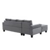 Modern Sectional Sofa Set With L Shape Chaise Lounge, Cup Holder, And Storage - Gray - Image 10