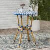 French Bistro Table Outdoor Elegance - White / Blue - Image 2