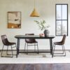 Mid-Century Modern Dining Table With Trestle Base - Black Ash - Image 5