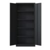 Heavy Metal Garage Storage Cabinet With Locking Doors, Steel, Adjustable Shelves - Gunmetal Black - Image 10