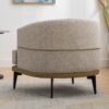 Modern Two-Tone Barrel Chair, Upholstered Round Armchair For Living Room Bedroom Reading Room - Mustard Green - Image 7