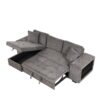 Modern L-Shape 3 Seat Reversible Sectional Couch, Pull Out Sleeper Sofa With Storage Chaise And 2 Stools For Living Room Furniture Set - Knox Charcoal - Image 19