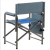 Padded Folding Outdoor Chair With Storage Pockets, Lightweight Oversized Directors Chair For Indoor, Outdoor Camping, Picnics And Fishing - Blue / Gray - Image 14
