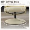 Massage Recliner Chair With Ottoman 360° Swivel Reclining Chair With Wrapped Base 5 Point Vibration Massage Seat Heating And 140° Adjustable Backrest - Beige - Image 6