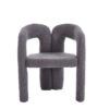 Contemporary Designed Teddy Velvet Upholstered Accent / Dining Chair With Armrest Teddy Fabric, (Set of 2) - Gray - Image 19