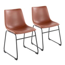 Duke - Industrial Side Chair (Set of 2) - Black / Cognac