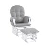 Mason - Glider And Ottoman White Wood - Oyster Fabric - Image 2