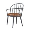 Industrial Inspired Upholstered Dining Chair Set With Metal Legs (Set of 2) - Brown - Image 10