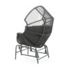 Palos - Outdoor Wicker Glider Chair - Dark Gray - Image 7