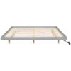 King Size Floating Bed With LED Lights Underneath, Modern King Size Low Profile Platform Bed With LED Lights - Gray - Image 9