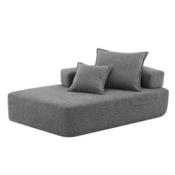 Special Shaped Frame For Oversized Modular U Shaped Sectional Floor Couch, Convertible Compressed Couch Spacious Foam Filled Sofa - Gray