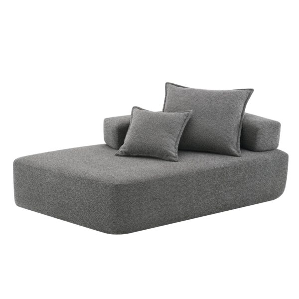 Special Shaped Frame For Oversized Modular U Shaped Sectional Floor Couch, Convertible Compressed Couch Spacious Foam Filled Sofa - Gray