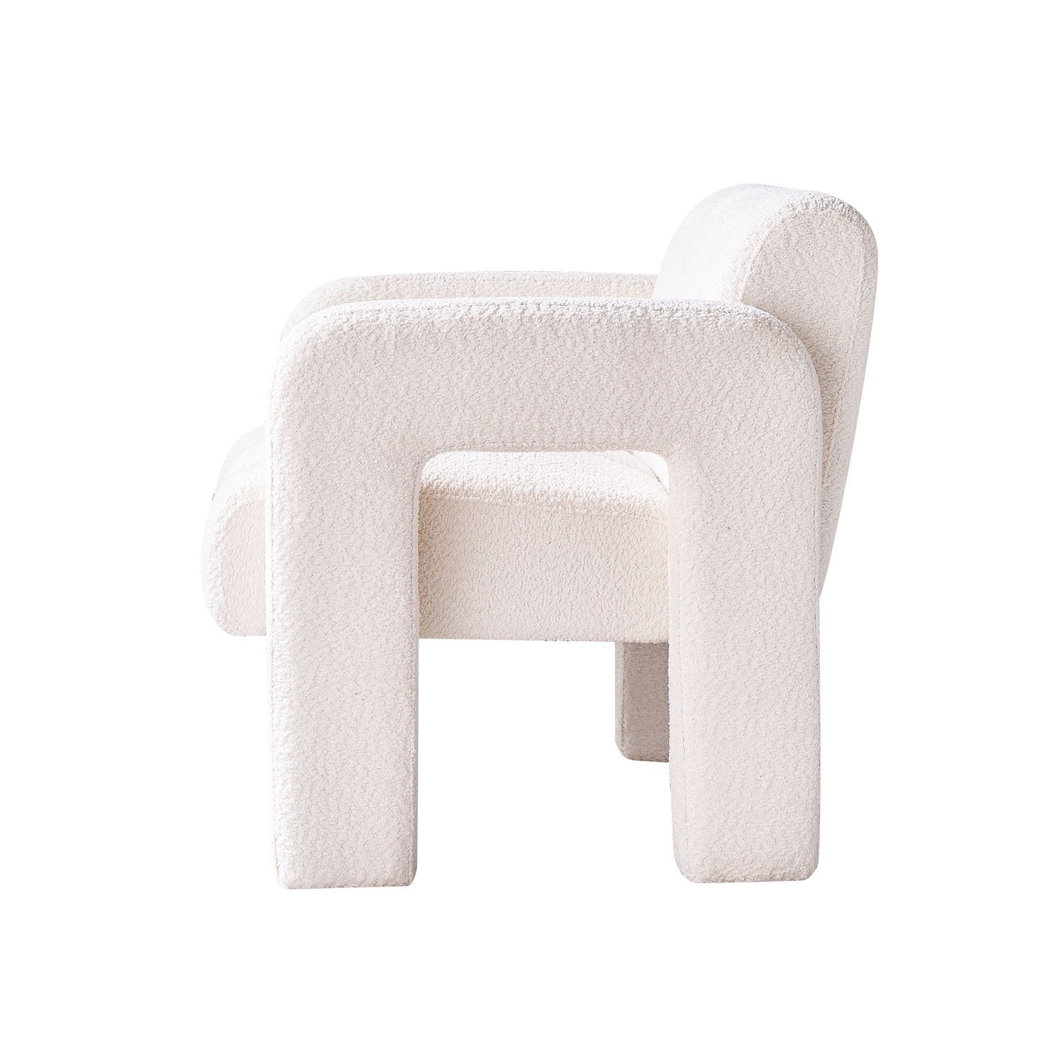 31.10" Wide Boucle Upholstered Accent Chair - Beige - Image 5