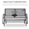 Outsunny - 2 Person Outdoor Glider Bench, Patio Double Swing Rocking Chair Loveseat With Powder Coated Steel Frame For Backyard Garden Porch - Gray - Image 6