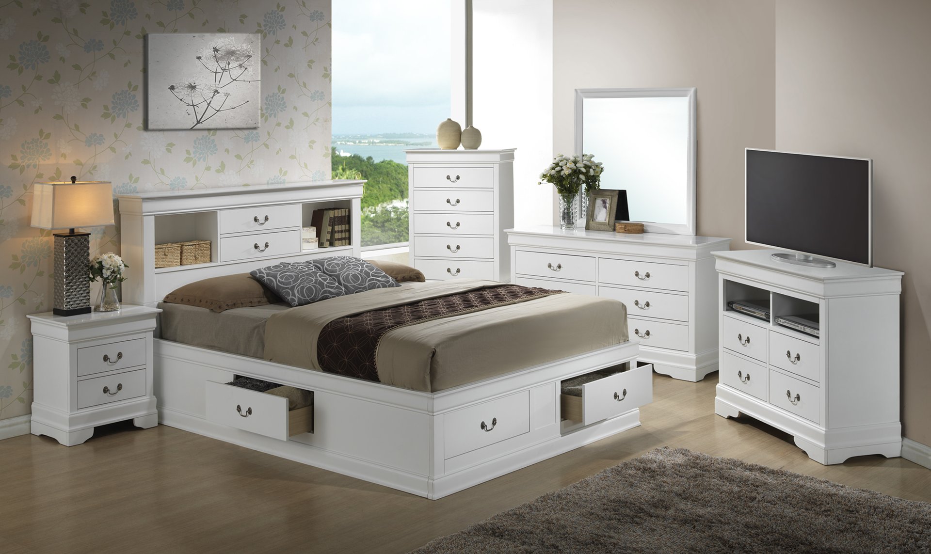 Louis Phillipe - Full Storage Bed - White - Image 6