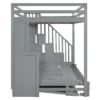 Full Over Full Size Murphy Bed With Hydraulic Lift & Desk Design - Gray - Image 7