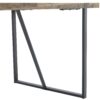 Contemporary Minimalist Retro Rectangular Dining Table With Textured Wood Top And Black Metal Legs - Black / Wood - Image 12