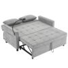 Loveseat Sofa Pull Out Sofa Bed Sleeper Sofa With A Reversible Backrest Cushion, Side Pockets, 2 USB Ports And A Phone Holder For Living Room - Gray - Image 20