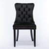 Nikki - Modern, High-End Tufted Solid Wood Contemporary Velvet Upholstered Dining Chair With Wood Legs Nailhead Trim (Set of 2) - Black - Image 3
