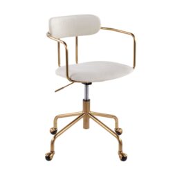 Demi - Contemporary Office Chair - Gold / Cream