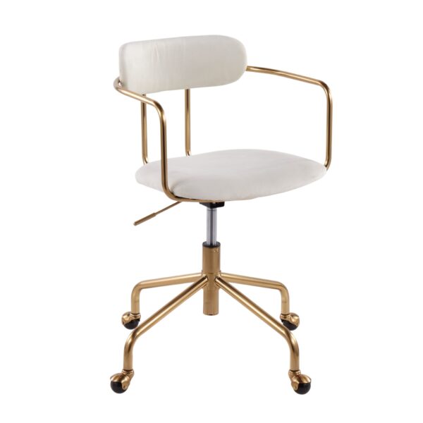 Demi - Contemporary Office Chair - Gold / Cream