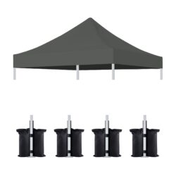 10 0 Ft Canopy Replacement Top With 4 Pack Weight Bags Pop Up Tent Cover Only Frame Not Included - Gray