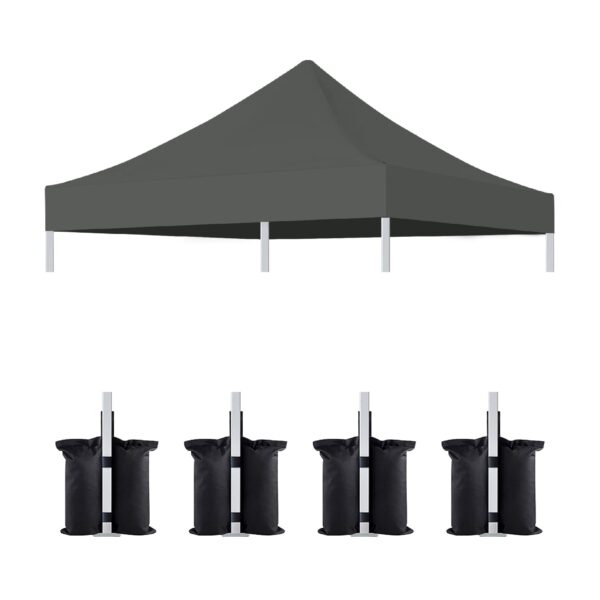 10 0 Ft Canopy Replacement Top With 4 Pack Weight Bags Pop Up Tent Cover Only Frame Not Included - Gray