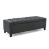 Contemporary Storage Ottoman With Tufted Top - Dark Gray - Image 10