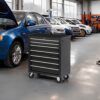 7 Drawer Rolling Tool Chest With Wheels, Multifunctional Tool Box And Storage Cabinet For Garage, Workshop, Or Repair Shop - Black - Image 2