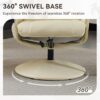 Recliner Chair With Ottoman 360° Swivel Massage Lounge Chair With 5 Point Vibration & Heated Seat 140° Adjustable Recliner - Beige - Image 6