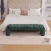 Modern Upholstered Armless Bed Bench With Channel Tufting Chenille - Green - Image 6