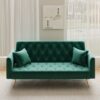 Convertible Double Folding Living Room Sofa Bed - Green - Image 9