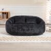 High Back Durable Comfort Bean Bag Sofa Couch For Adults And Kids - Black - Image 14