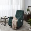 Accent Chair TV Chair Lazy Recliner Comfortable Fabric Leisure Sofa, Modern High Back Armchair - Deep Green - Image 6
