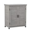 Potting - Bench With Storage Cabinet And Metal Table Top For Outdoor Patio, Garden Furniture Workstation - Gray - Image 7