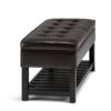 Cosmopolitan - Storage Ottoman Bench With Open Bottom - Tanners Brown - Image 3