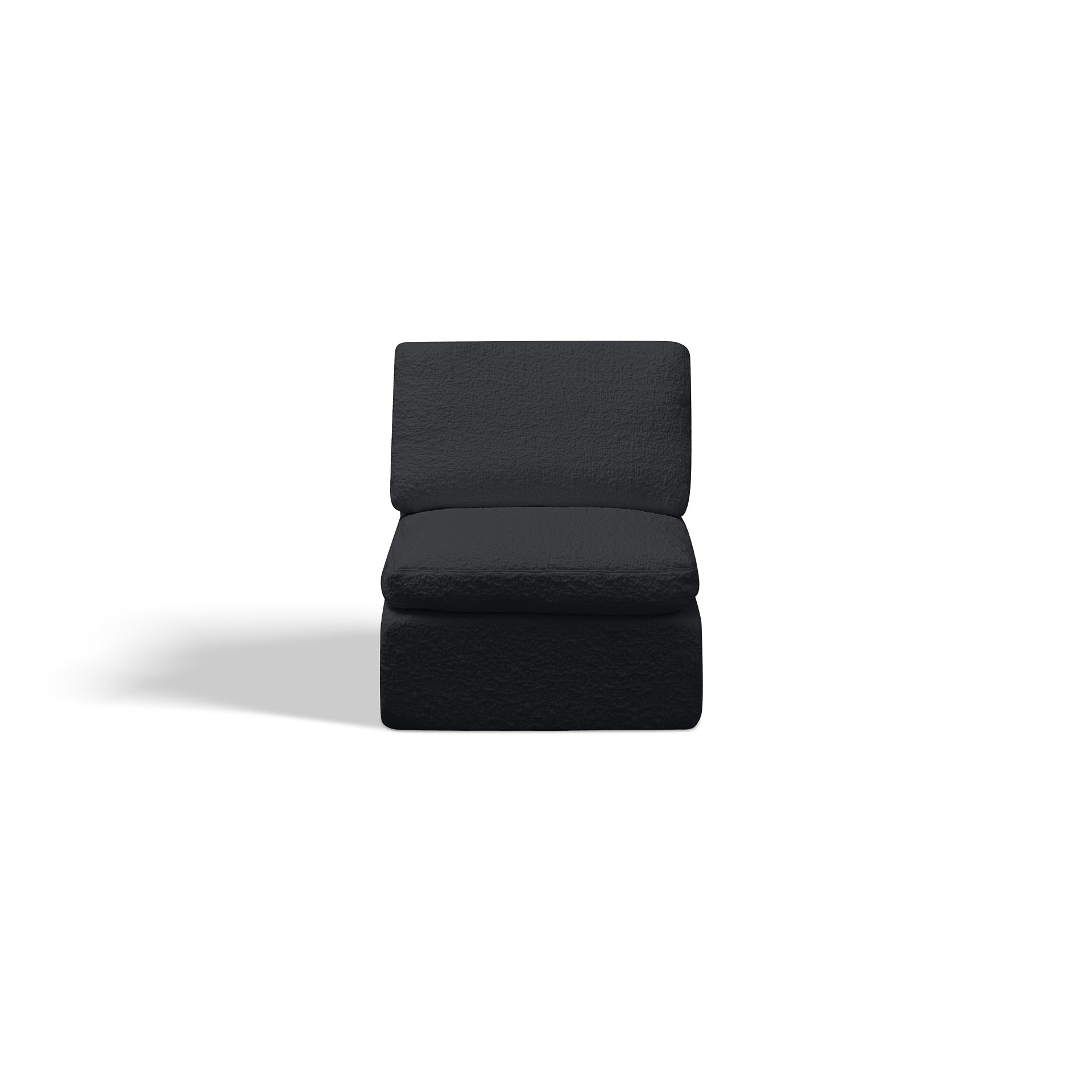 Cloud L Shape Modular Sectional Sofa With Ottoman, 3 Seater Convertible Couch - Black - Image 13